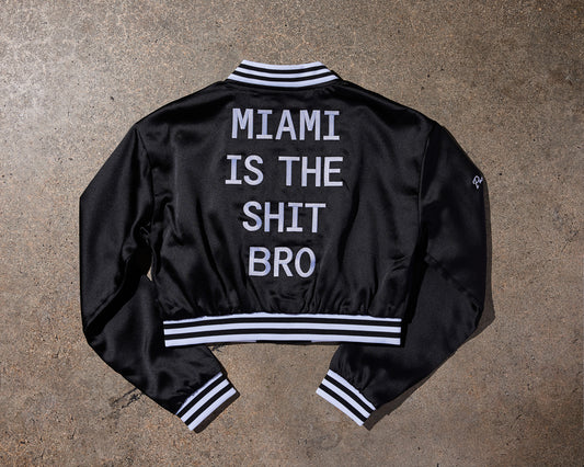 Crop Women's Bomber Jacket - MIAMI IS THE SHIT BRO